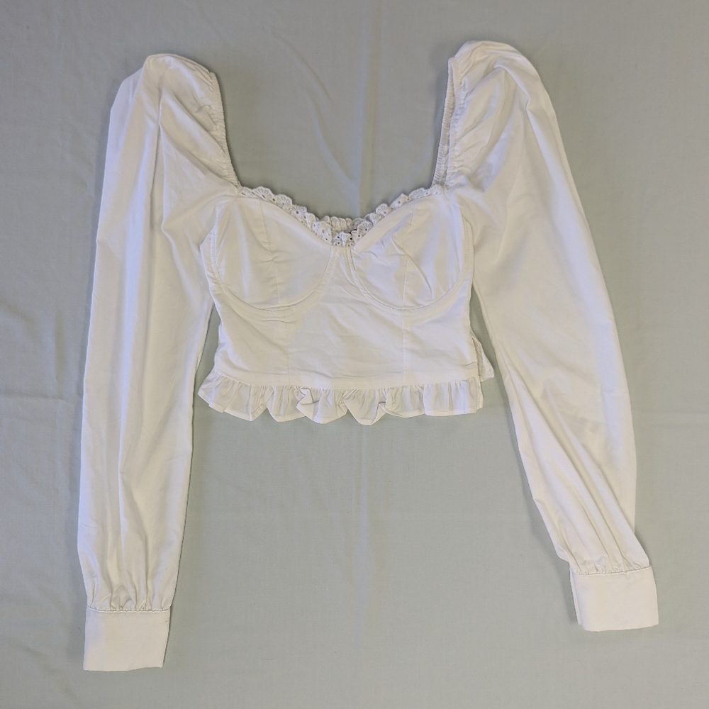 Blue Blush Bustier Crop Top